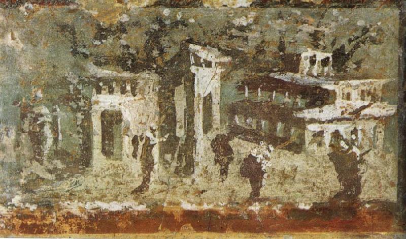 unknow artist Wall painting houses at noon from Pompeii oil painting image